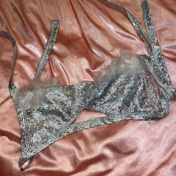 Silver Halter Rave Top O/S - Picture 2 of 2